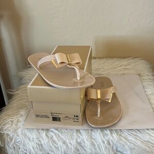 Michael Kors Kayden Jelly sandal- with cute bow and gold detail. Only wo…